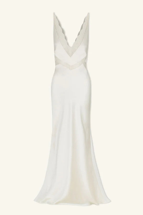 knee length dresses for ladies Summer Of Love Lace Insert Maxi Dress White main image 1