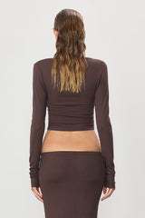 Cropped Cardigan - Espresso