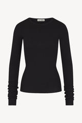 Long Sleeve Fitted Top - Black