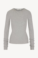 Long Sleeve Fitted Top - Heather Grey