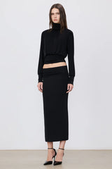Elsa Midi Skirt - Liquid Jersey Black