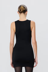 Sleeveless Crewneck Mini Dress - Black
