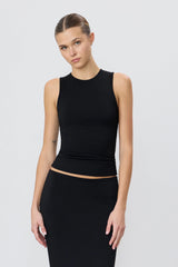 Sleeveless Crewneck Top - Black