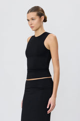 Sleeveless Crewneck Top - Black
