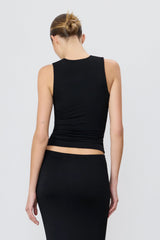 Sleeveless Crewneck Top - Black