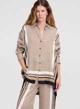 Maisie Top - Black/Caramel Dotted