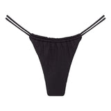 Brasil Bikini Bottom - Black Rib