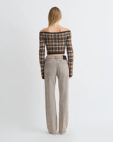 Liliah - Brown Cream Check