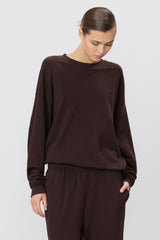 Oversized Crewneck Sweatshirt - Espresso