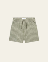 Otto Linen Shorts - Lichen Green/Light Ivory