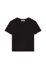 Rib Stitch Baby Tee - Black