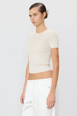 Rib Stitch Baby Tee - Bone