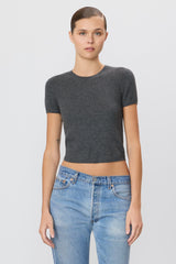 Rib Stitch Baby Tee - Charcoal