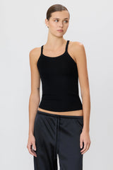 Rib Stitch Tank - Black