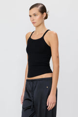 Rib Stitch Tank - Black