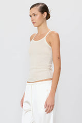 Rib Stitch Tank - Bone