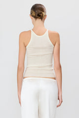 Rib Stitch Tank - Bone