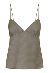 Bias Cami - Khaki Pinstripe
