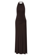 Court Halter Maxi Dress - Dark Chocolate