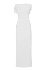 Asymmetric Off Shoulder Dress - Silver