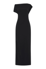 Asymmetric Off Shoulder Dress - Black