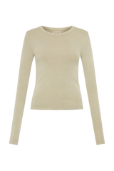 Organic Cotton Long Sleeve Top - Moss Grey