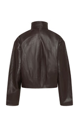 Cocoon Zip Leather Jacket - Chocolate