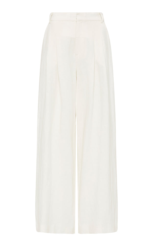 Tailored Linen Pants - Ivory