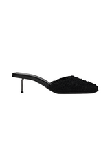Feathered Square Toe Heel - Black