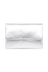 Dual Envelope Clutch - Silver