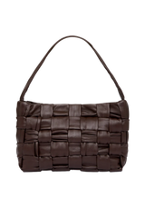 Textured Mini Woven Tote - Chocolate