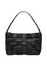 Textured Mini Woven Tote - Black
