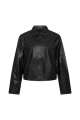 Cocoon Leather Jacket - Black