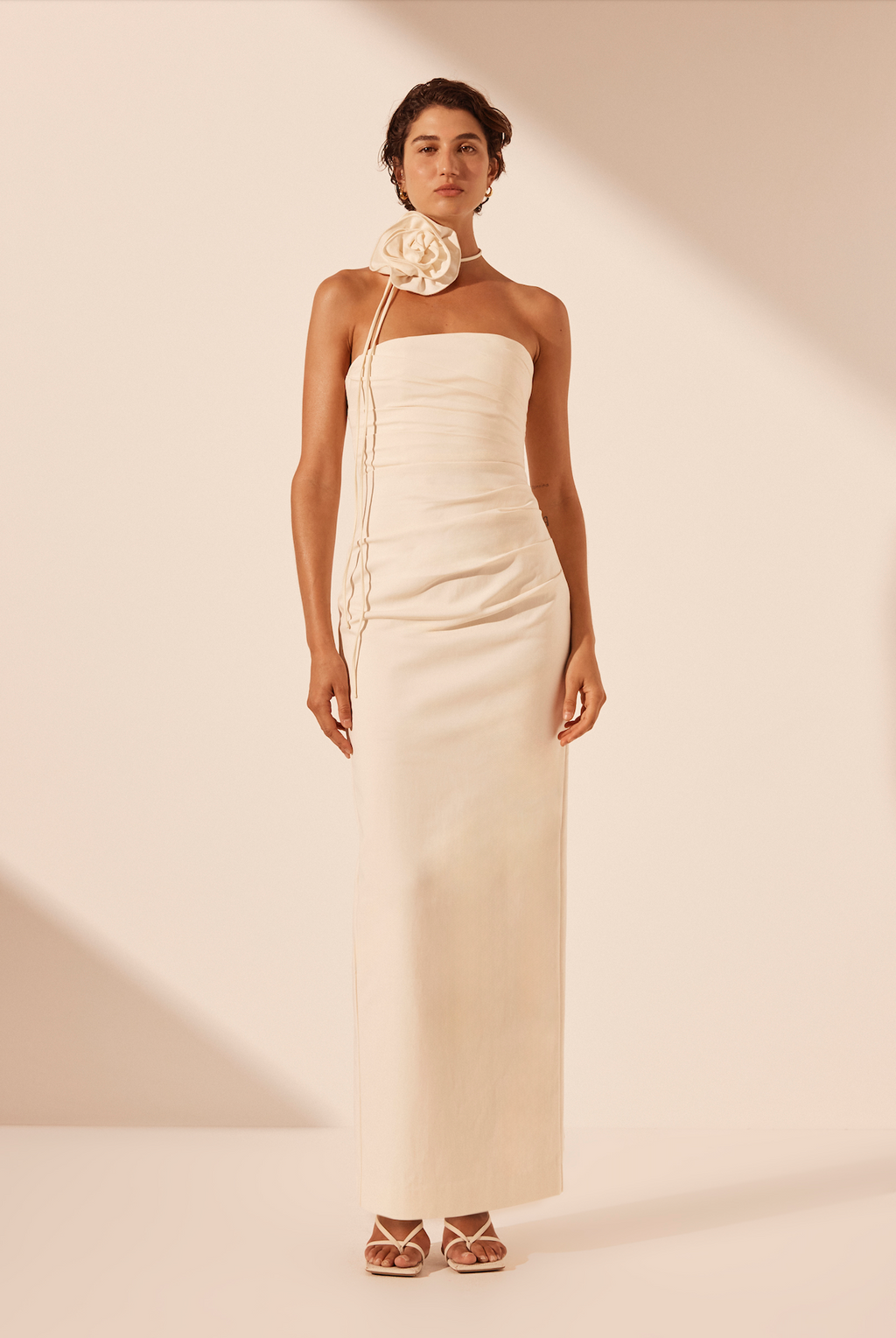 lani strapless draped maxi dress Shona Joy - Lani Strapless Draped Maxi Dress