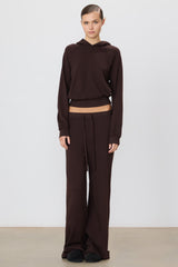 Drawstring Wide Leg Sweatpant - Espresso