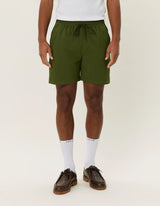 Stan Seersucker Swim Shorts - Chive Green
