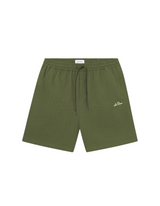 Stan Seersucker Swim Shorts - Chive Green