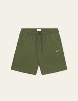 Stan Seersucker Swim Shorts - Chive Green