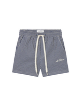 Stan Seersucker Swim Shorts - Light Sand/Blueprint