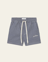Stan Seersucker Swim Shorts - Light Sand/Blueprint