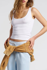 Verona Scoop Tank - White