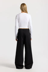 Verona Crop U Neck Shirt - White