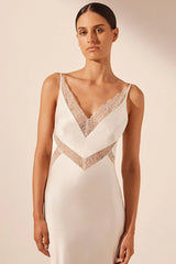 Cumulus Silk/Lace Dress - Ivory