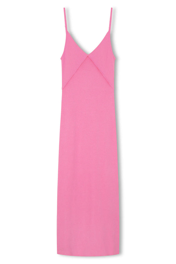 Contrast Knit Dress - Sea Pink