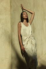 DK Wrap Midi Dress - Oyster - BLVD