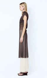 Eva Split Tunic Top - Dark Chocolate - BLVD