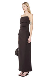 Lior Strapless dress - Espresso - BLVD