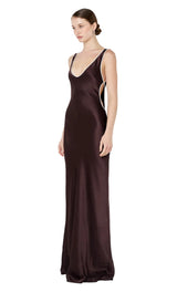 Marcy Cutout Maxi Dress - Dark Chocolate - BLVD