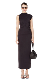 Solenne Twist Maxi Dress - Dark Chocolate - BLVD