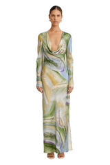 Bianca Long Sleeve Dress - Lavender Marble
